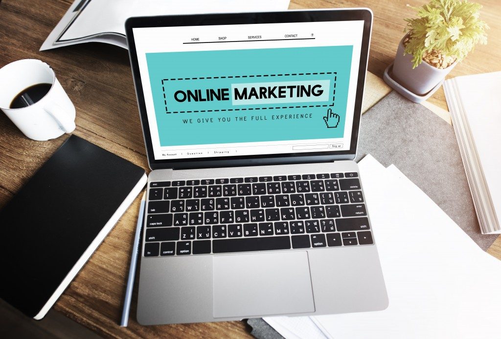 Online marketing homepage concept