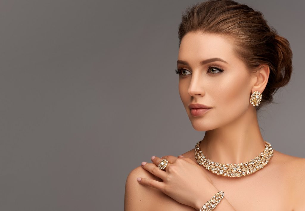 woman wearing jewelry pieces
