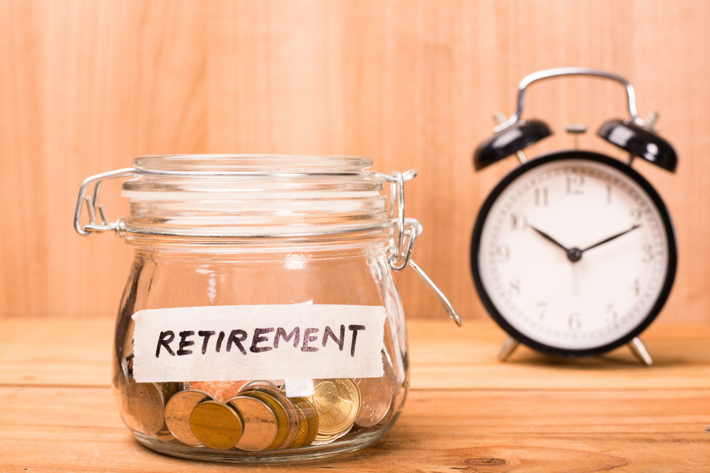 jar with retirement savings