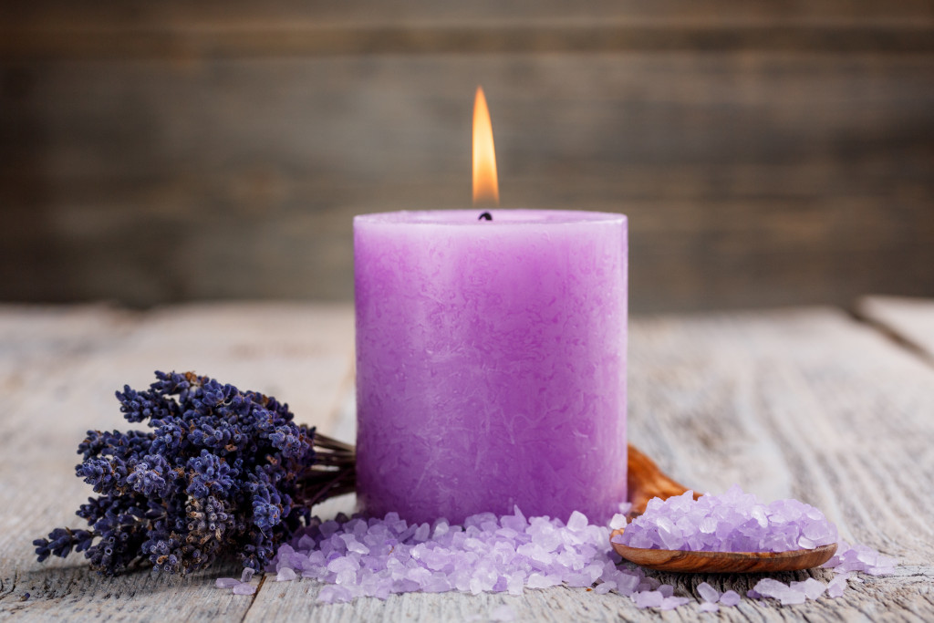 purple scented candle